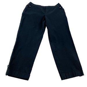 Chico's Black Cropped Chino Pants Roll Tab Hem Size 2 (US L)